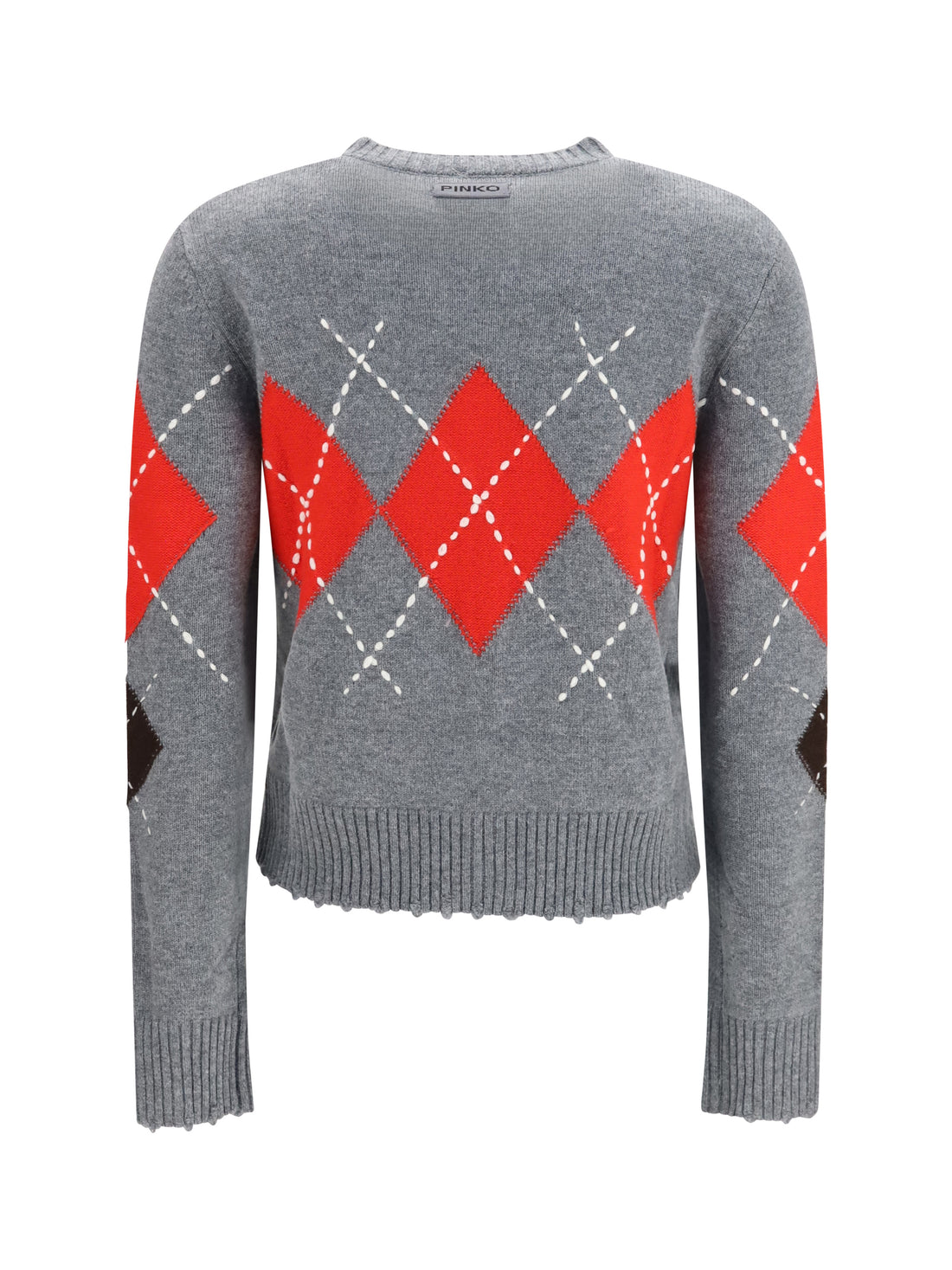 PINKO M cardiff diamond wool and cashmere crewneck cardigan