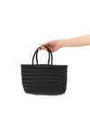 hand-woven  flat gora mini handbag in hand-woven buffalo leather characterized