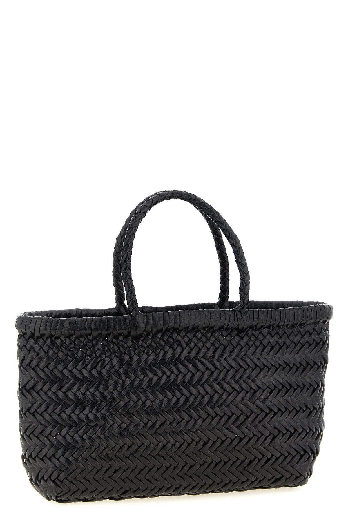 hand-woven  flat gora mini handbag in hand-woven buffalo leather characterized