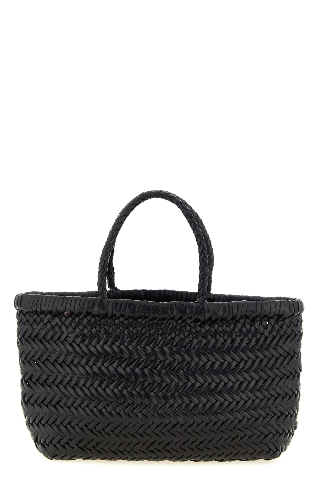 DRAGON DIFFUSION OS hand-woven  flat gora mini handbag in hand-woven buffalo leather characterized