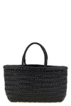 hand-woven  flat gora mini handbag in hand-woven buffalo leather characterized