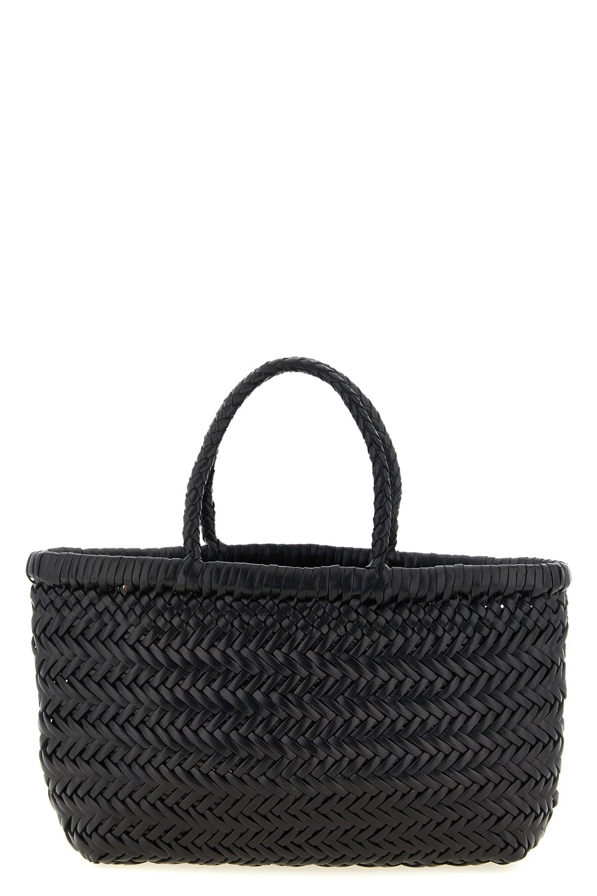 hand-woven  flat gora mini handbag in hand-woven buffalo leather characterized