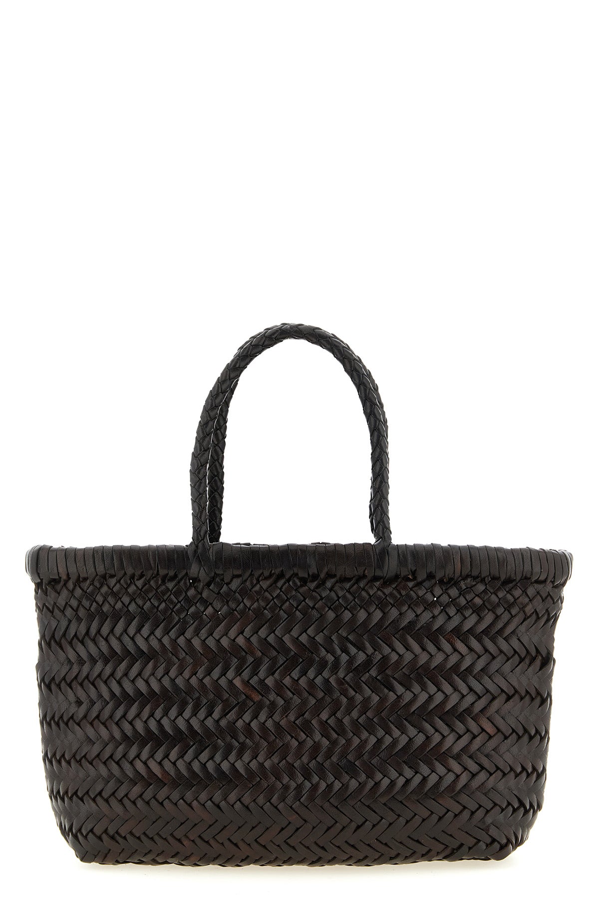 hand-woven  flat gora mini handbag in hand-woven buffalo leather characterized