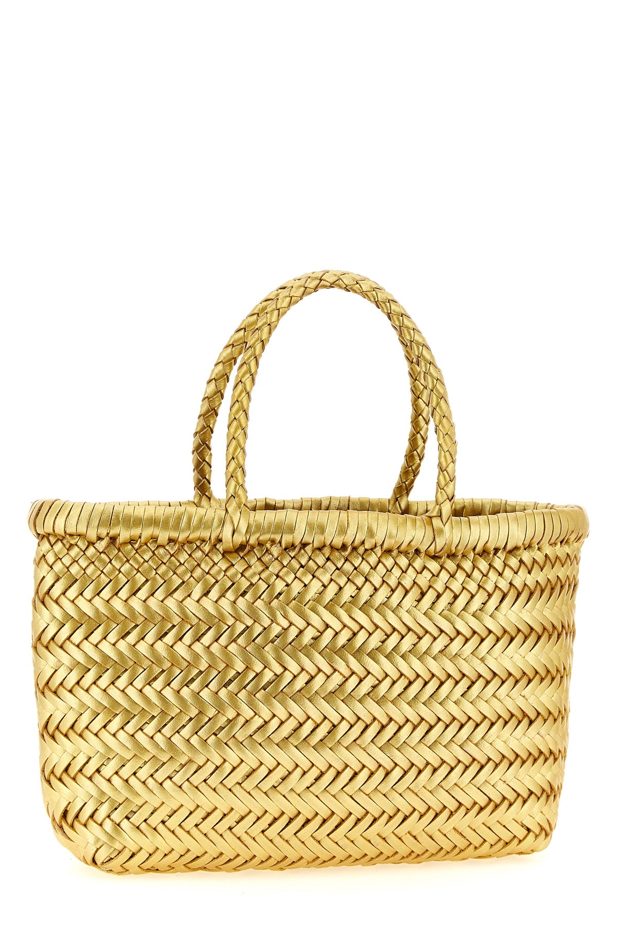hand-woven  flat gora mini handbag in hand-woven buffalo leather characterized