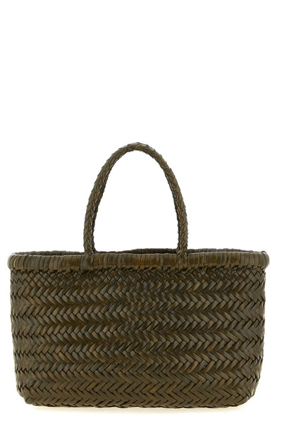 hand-woven  flat gora mini handbag in hand-woven buffalo leather characterized