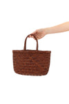 hand-woven  flat gora mini handbag in hand-woven buffalo leather characterized