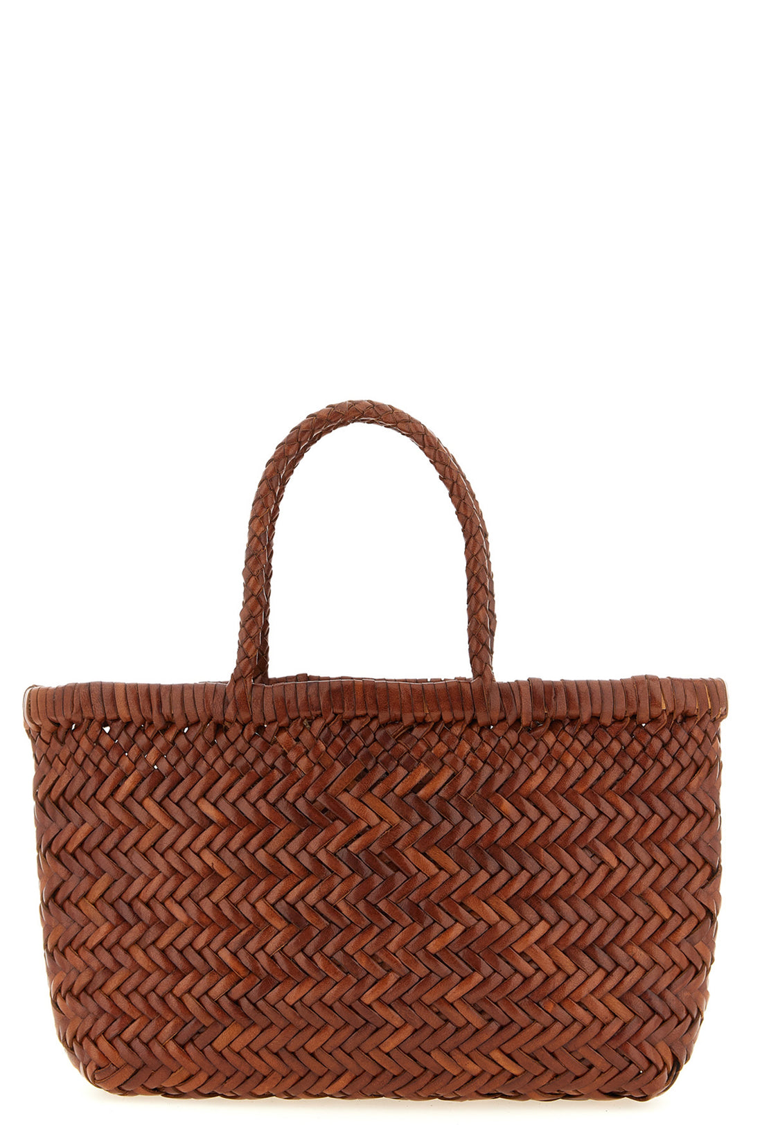 DRAGON DIFFUSION OS hand-woven  flat gora mini handbag in hand-woven buffalo leather characterized