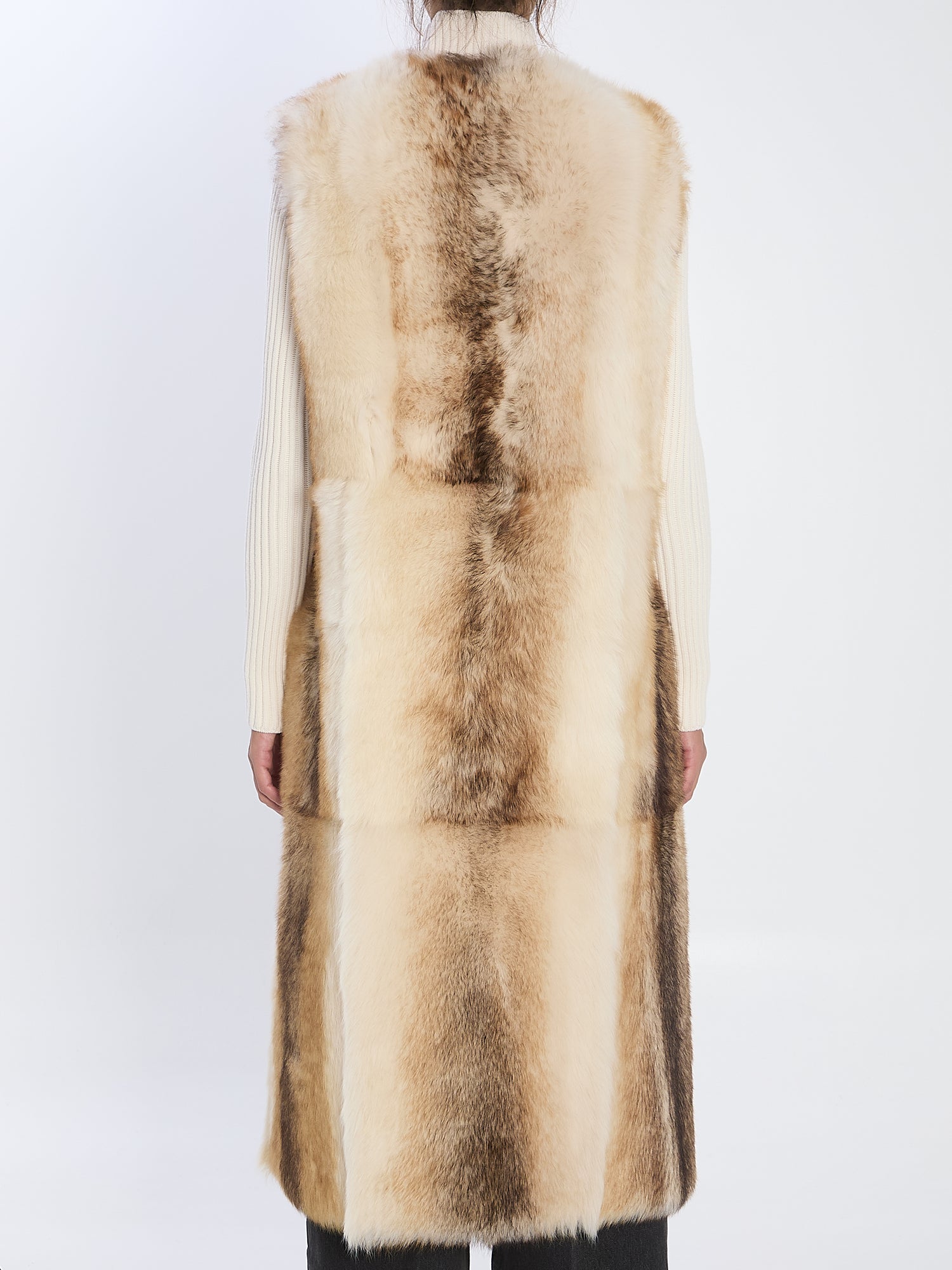 YVES SALOMON 36 long lamb fur vest