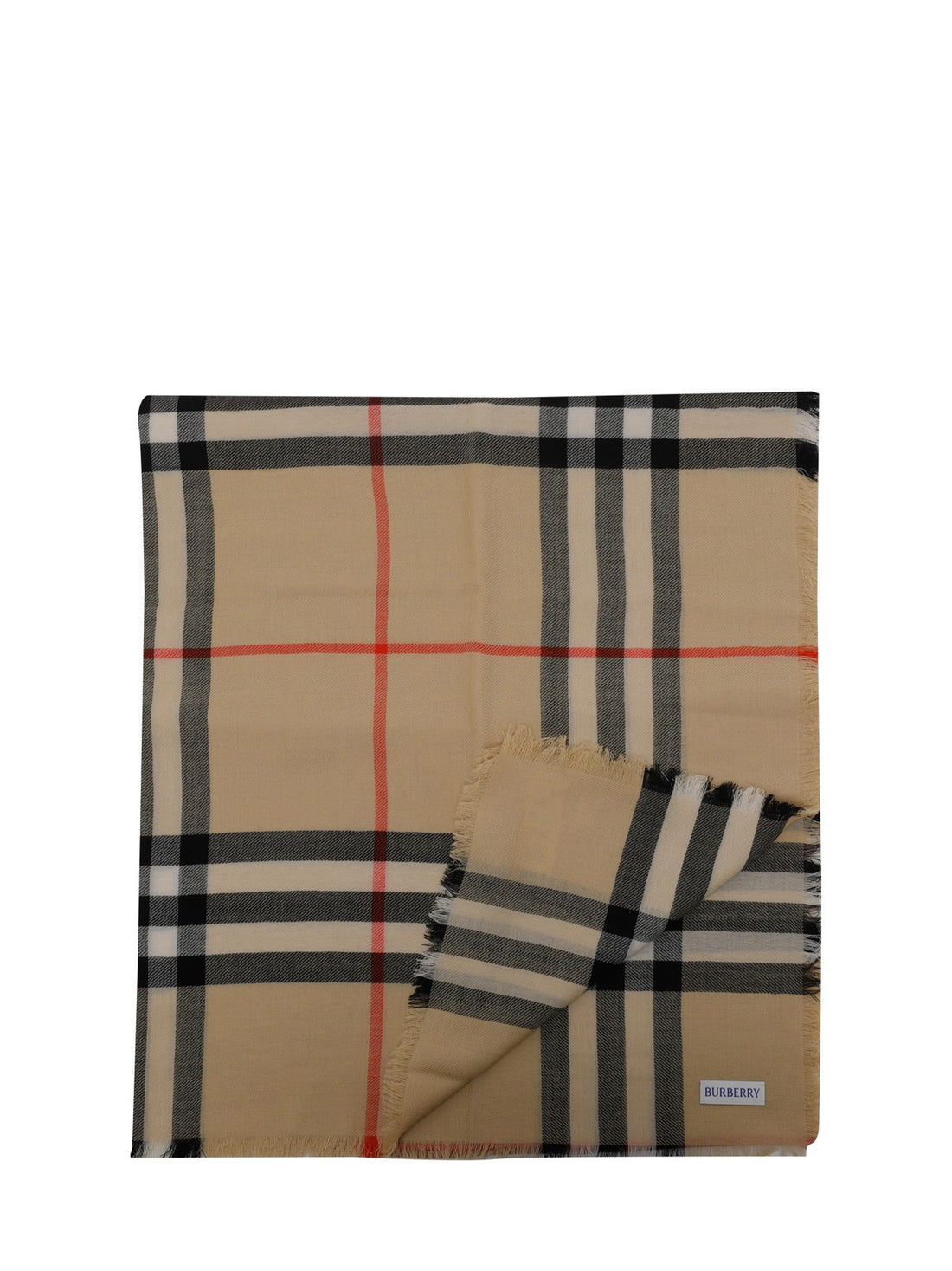 BURBERRY OS check wool scarf