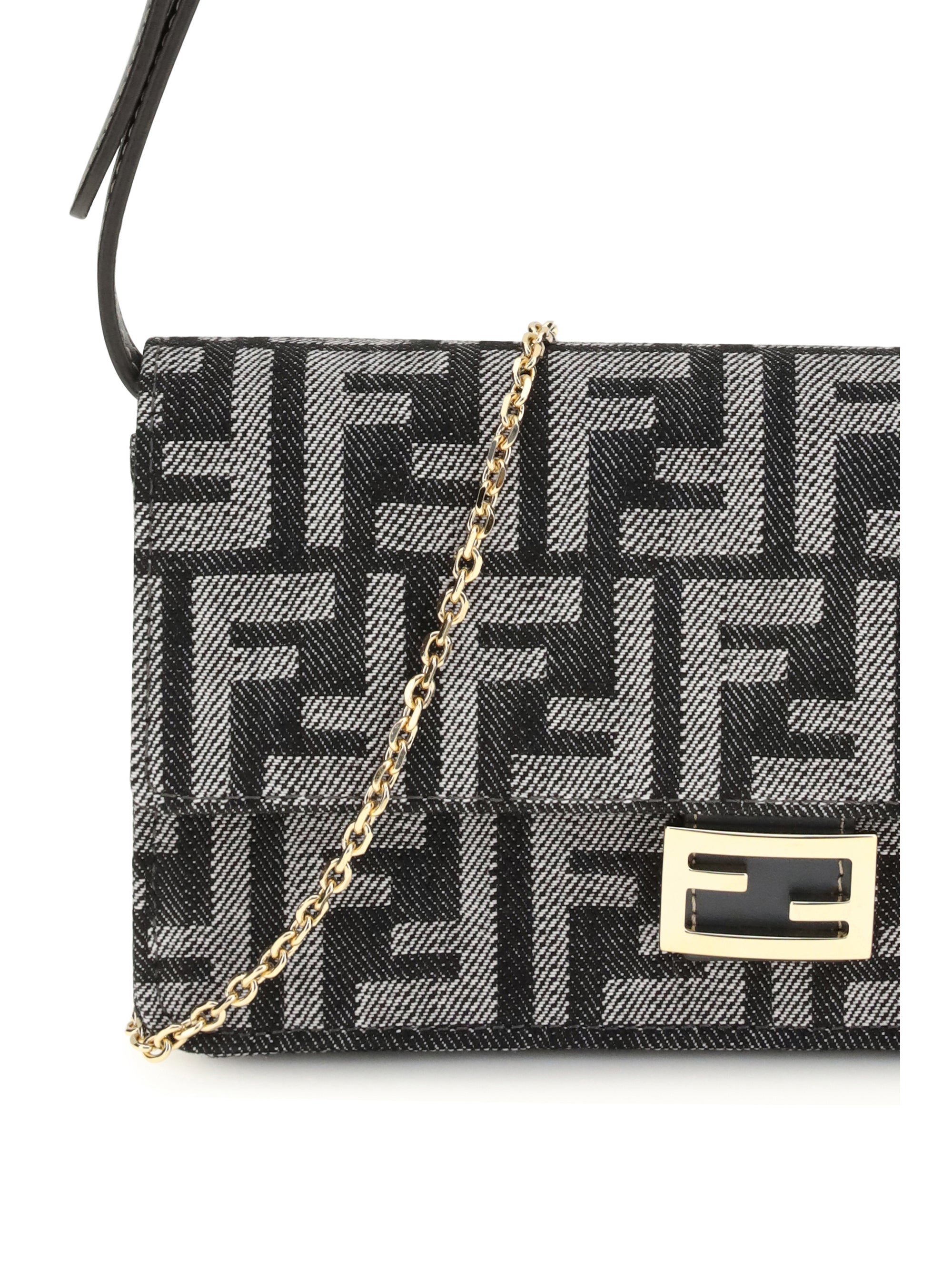 FENDI OS ff denim clutch bag