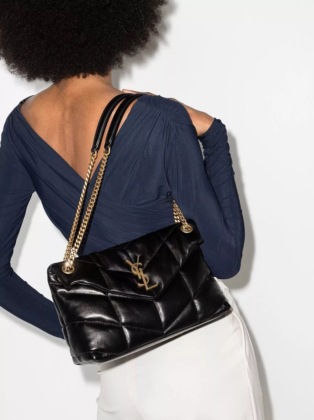 バッグ・カバンその他 Saint Laurent 577476 1EL07 Saint Laurent Small Loulou Puffer Bag In Nappa Leather