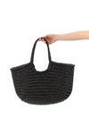 nantucket large hand-woven buffalo leather shoulder bag characterized by baske