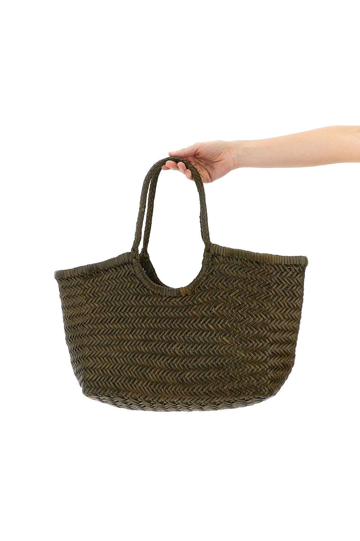 nantucket large hand-woven buffalo leather shoulder bag characterized by baske
