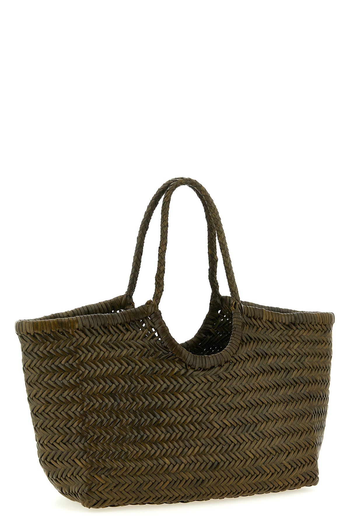 nantucket large hand-woven buffalo leather shoulder bag characterized by baske