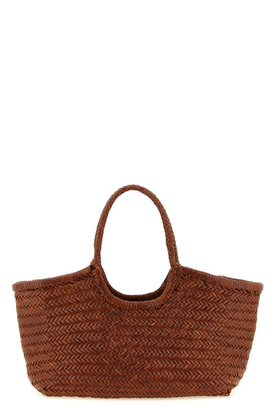 nantucket large hand-woven buffalo leather shoulder bag characterized by baske