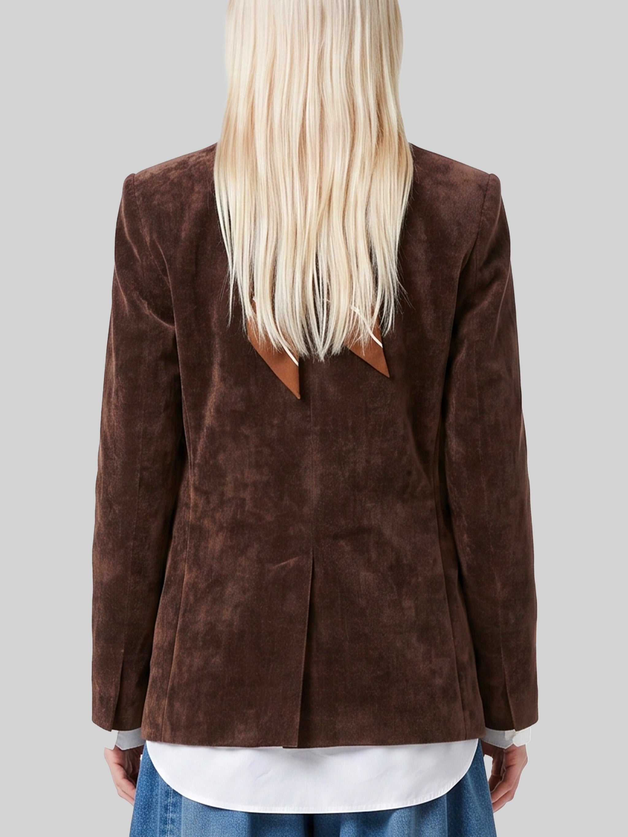 double-breasted délavé velvet jacket