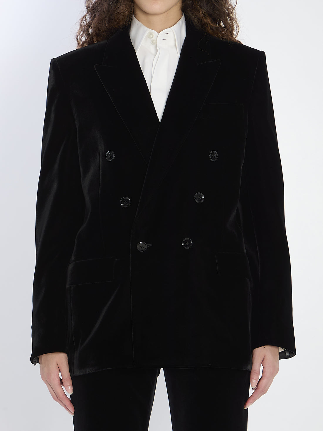 SAINT LAURENT 40 cassandre jacket in velvet
