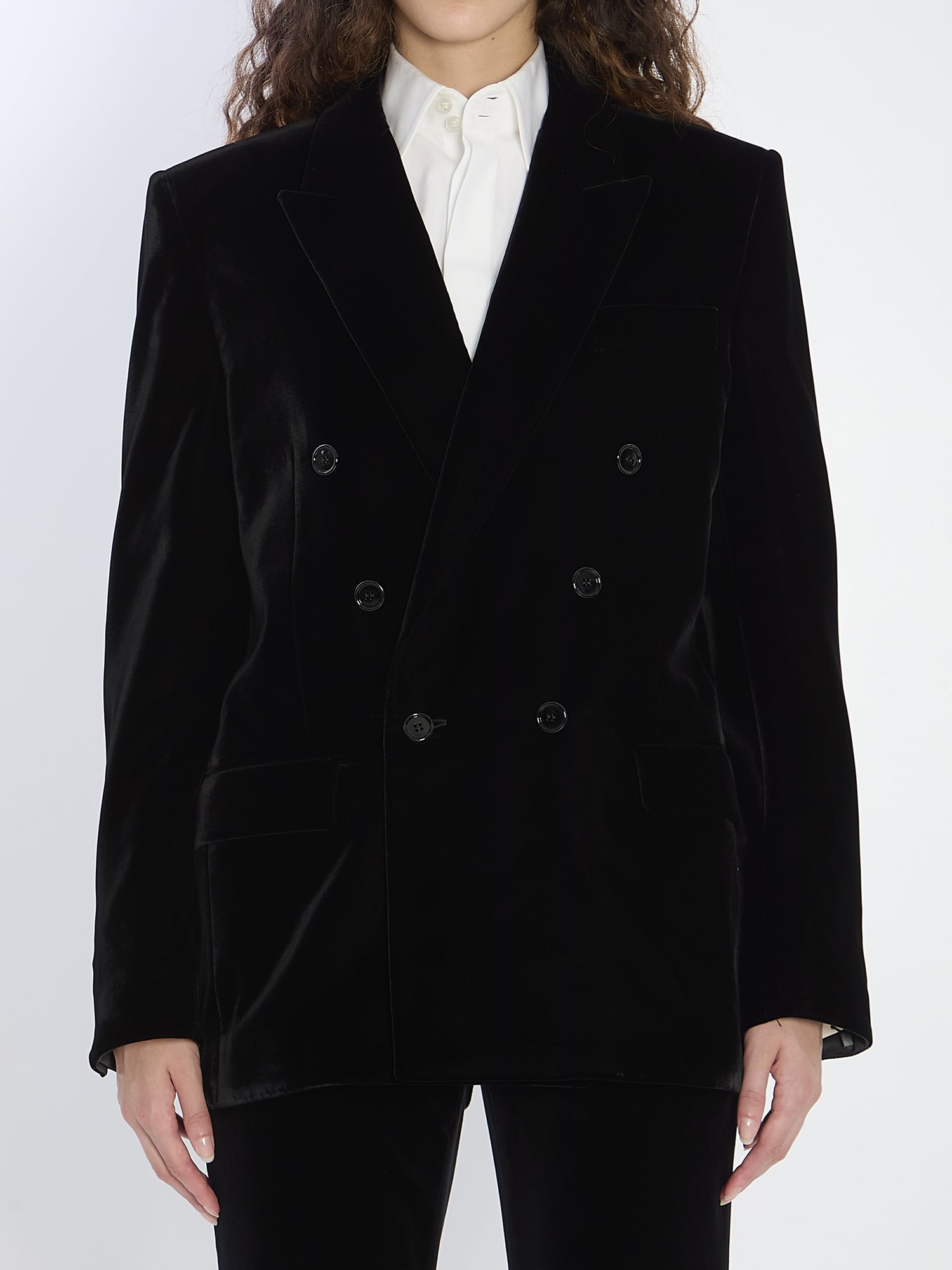SAINT LAURENT 40 cassandre jacket in velvet
