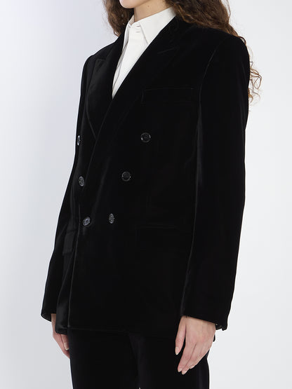 SAINT LAURENT 40 cassandre jacket in velvet