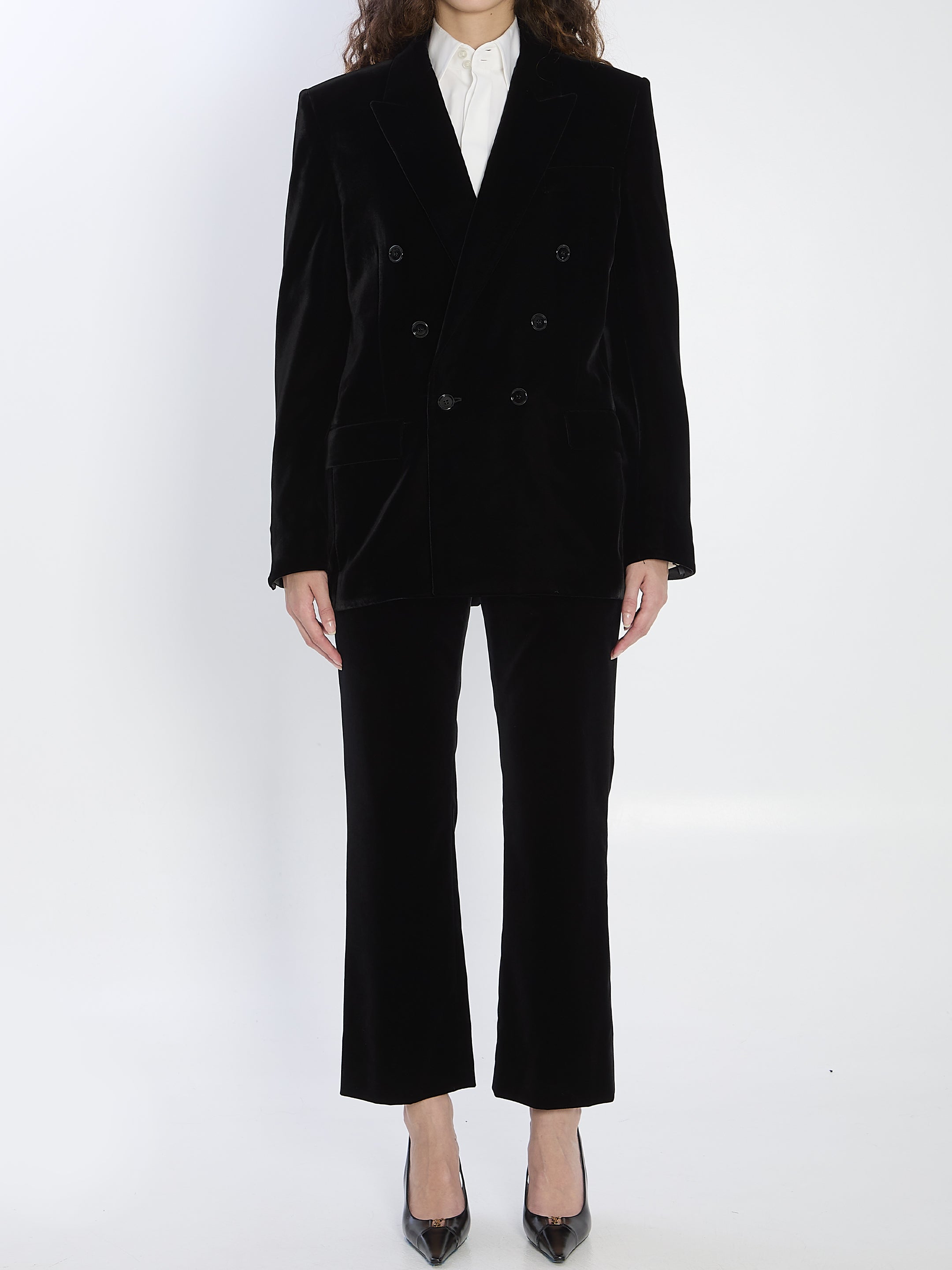 SAINT LAURENT 40 cassandre jacket in velvet