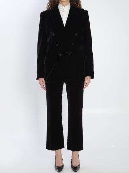 SAINT LAURENT 40 cassandre jacket in velvet