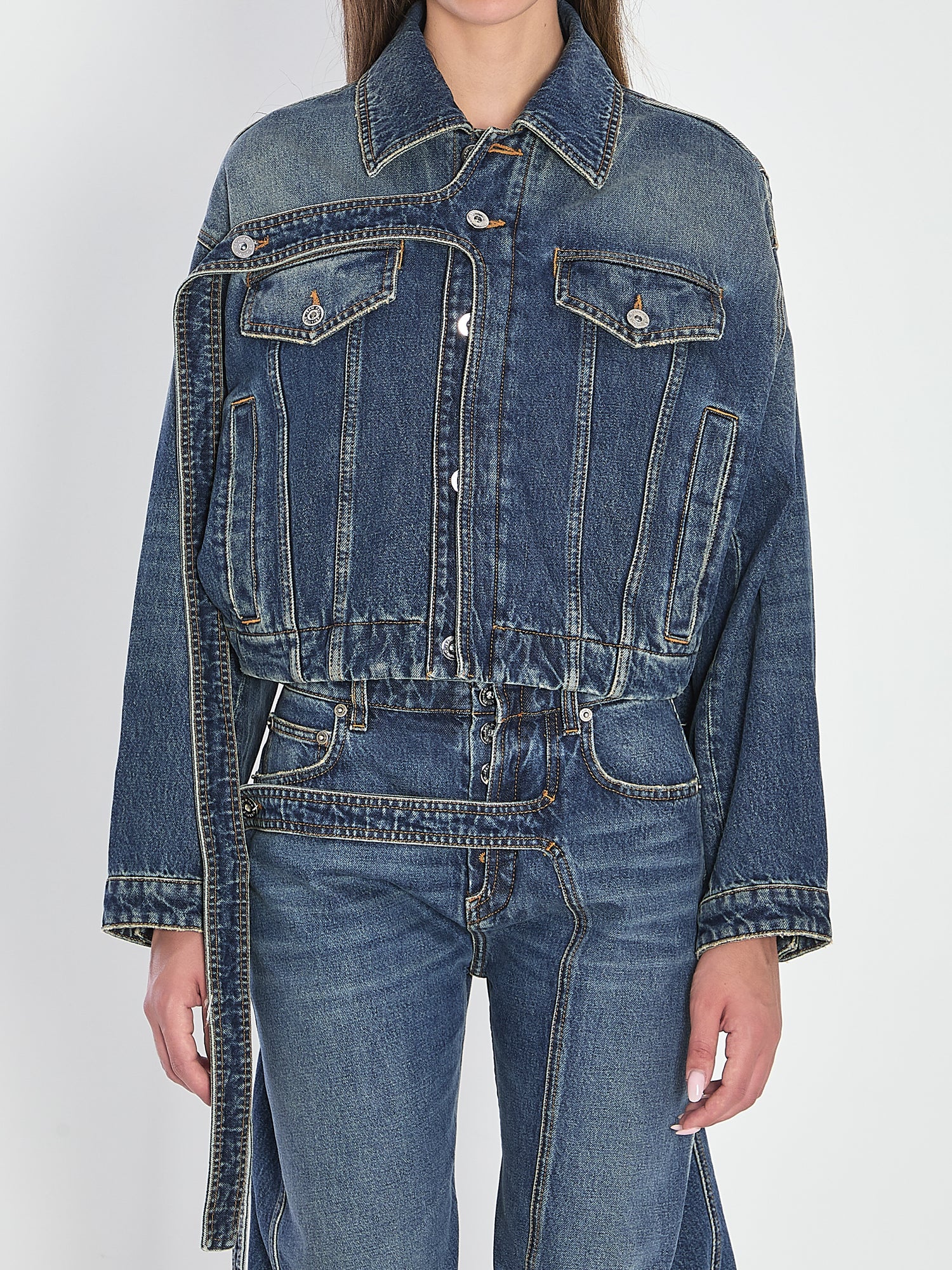 JEAN PAUL GAULTIER M strap jacket in denim 