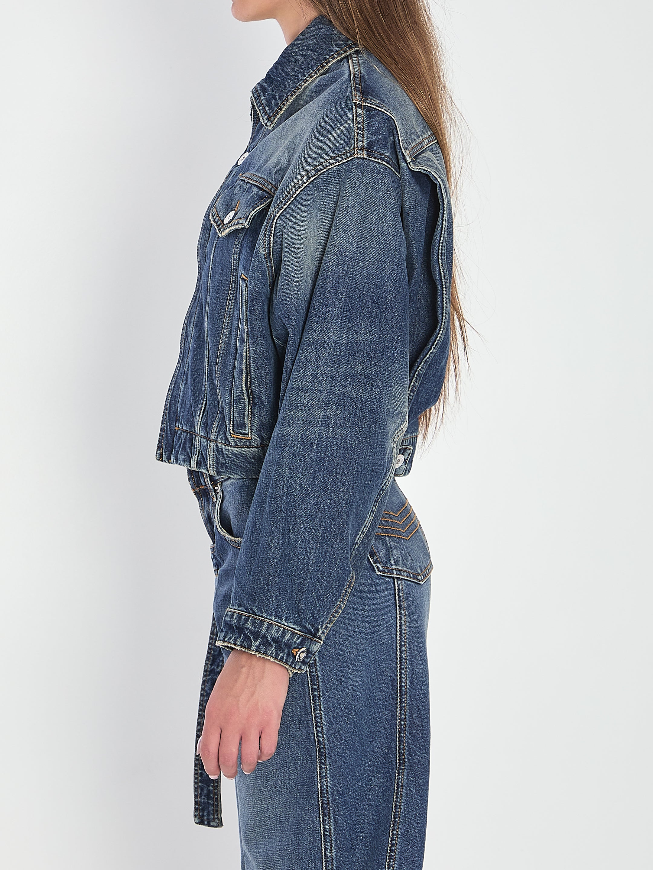 JEAN PAUL GAULTIER M strap jacket in denim 