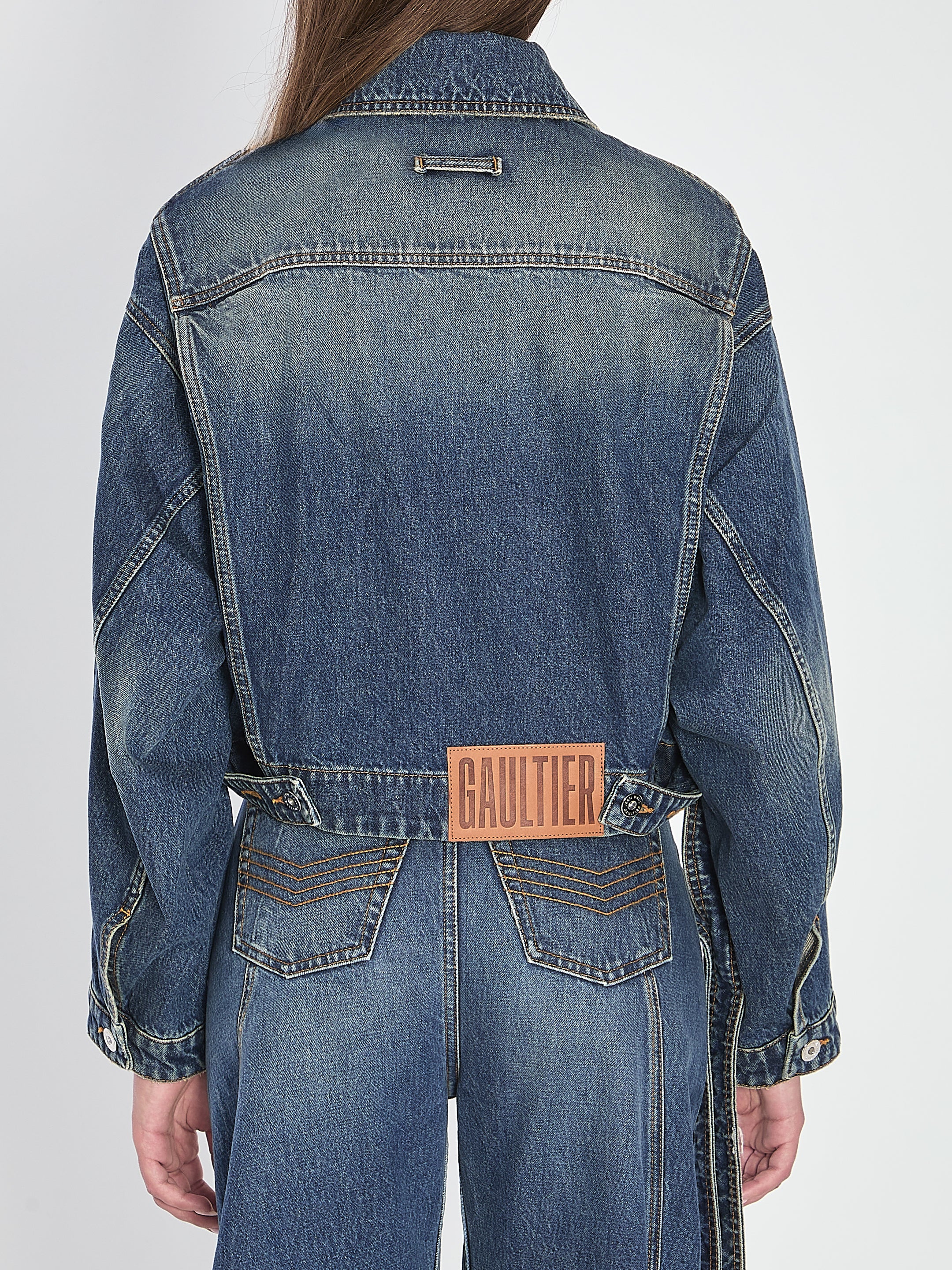 JEAN PAUL GAULTIER M strap jacket in denim 