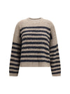 cashmere and wool striped sweater with lurex