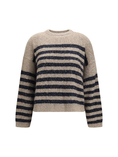 cashmere and wool striped sweater with lurex