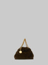 faux fur falabella mini drawstring bag