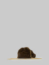 faux fur falabella mini drawstring bag