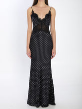 SELF PORTRAIT 10 polka dot satin lace maxi dress