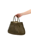 handbag santa cano handbag in hand-woven buffalo leather characterized by irreg