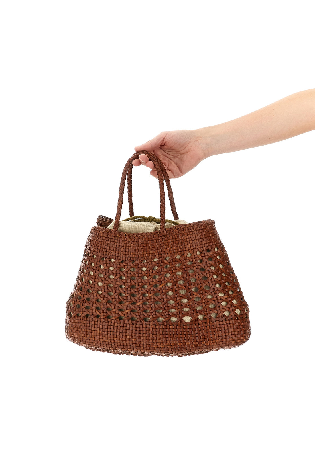 DRAGON DIFFUSION OS handbag santa cano handbag in hand-woven buffalo leather characterized by irreg