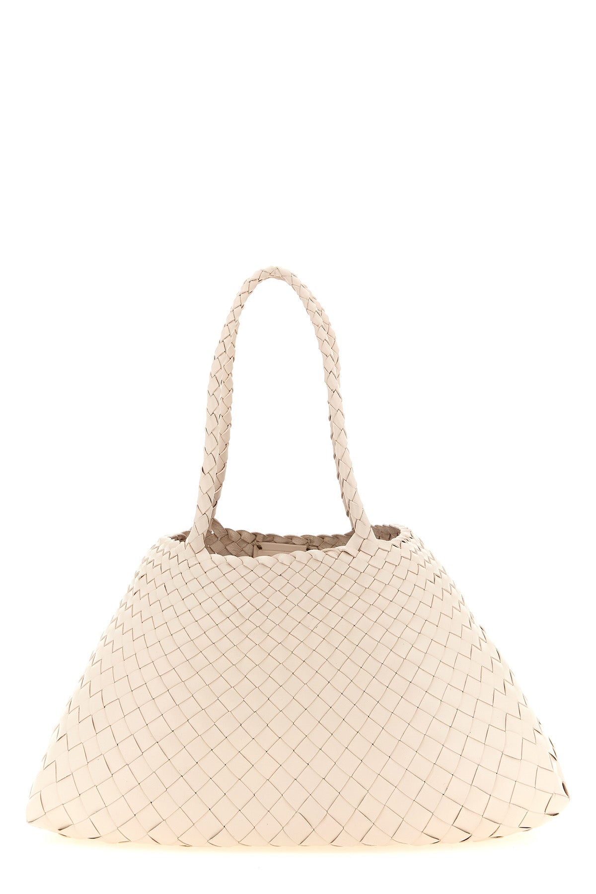 santa croce large shoulder bag in hand-woven buffalo leather characterized by