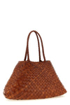 santa croce large shoulder bag in hand-woven buffalo leather characterized by