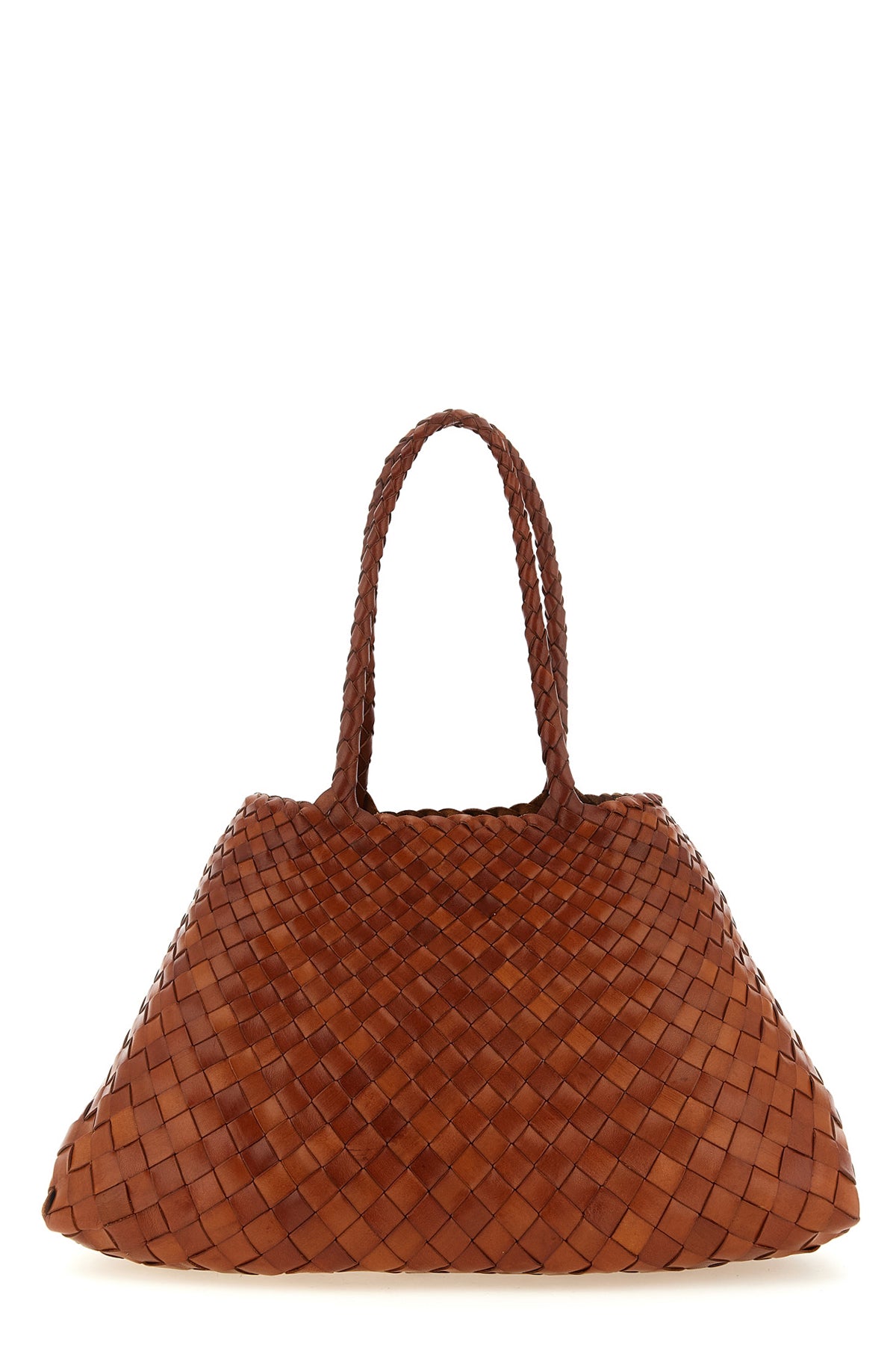 santa croce large shoulder bag in hand-woven buffalo leather characterized by