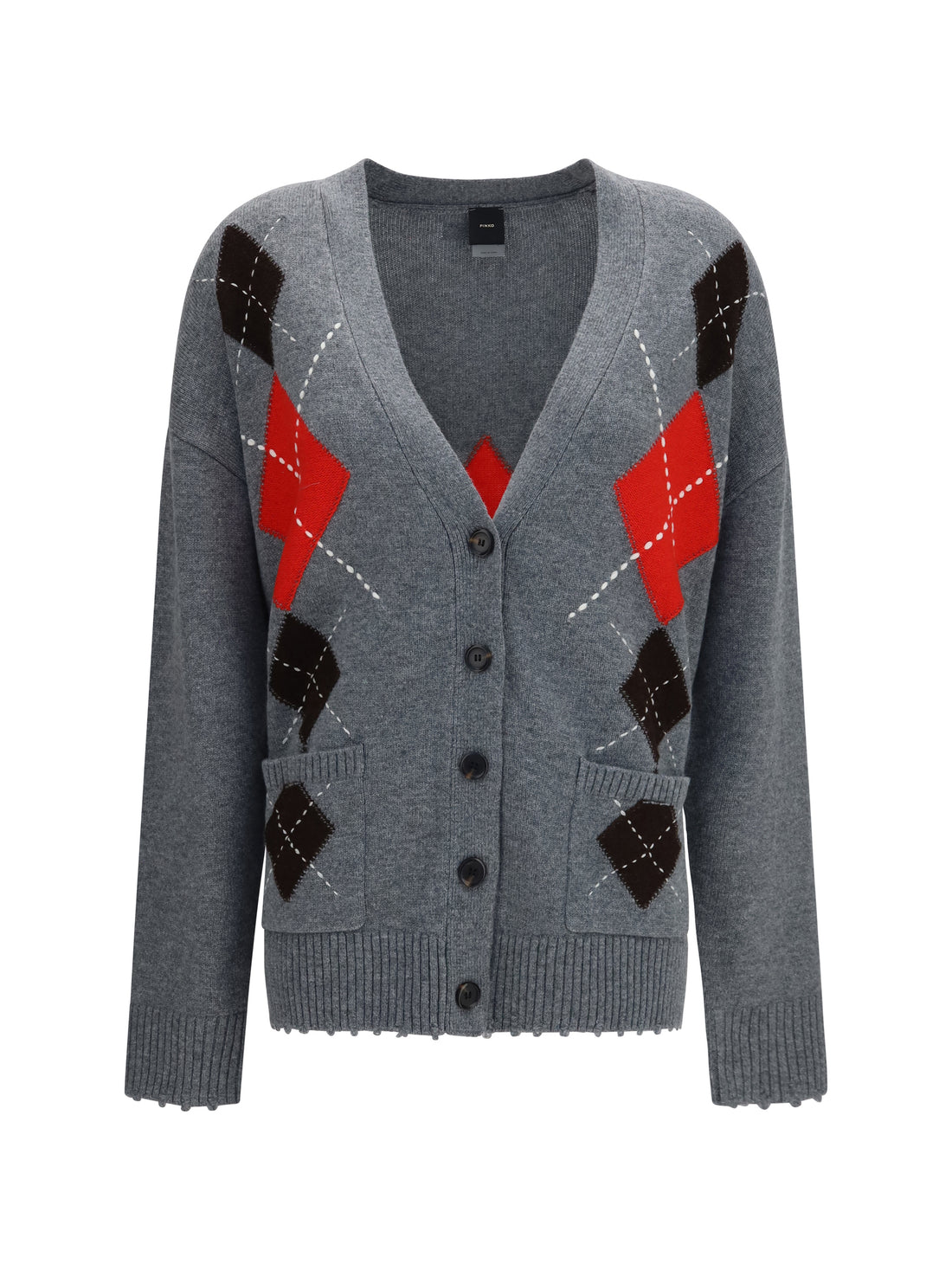 PINKO M bristol wool and cashmere diamond cardigan
