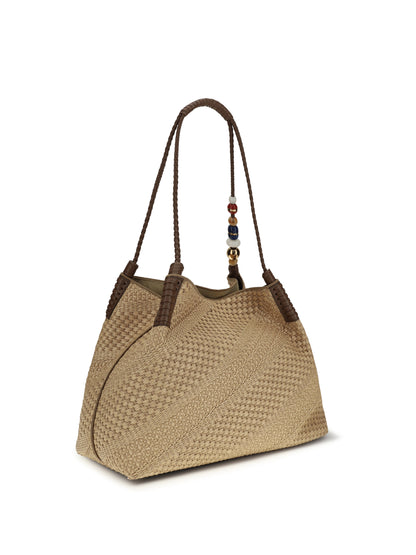 ETRO OS large libra shoulder bag in raffia