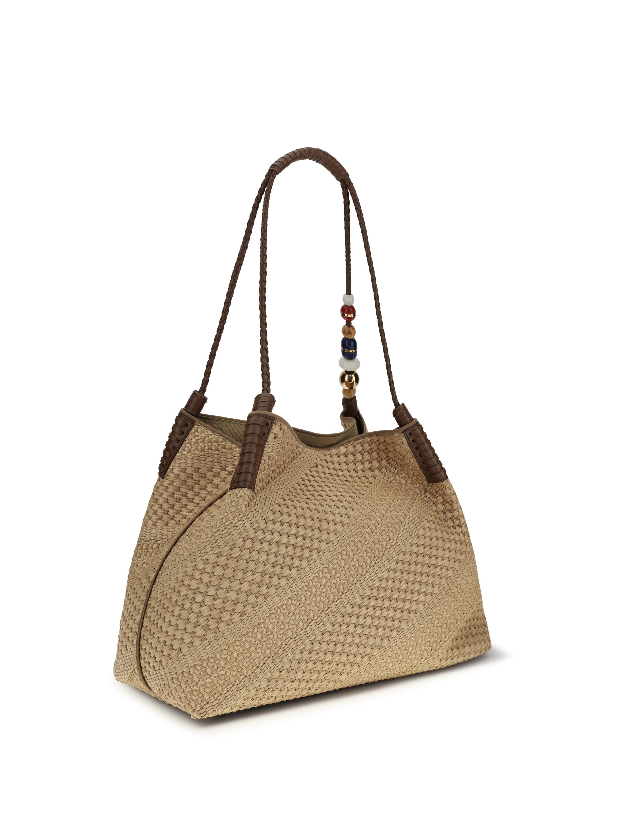 large libra shoulder bag in raffia