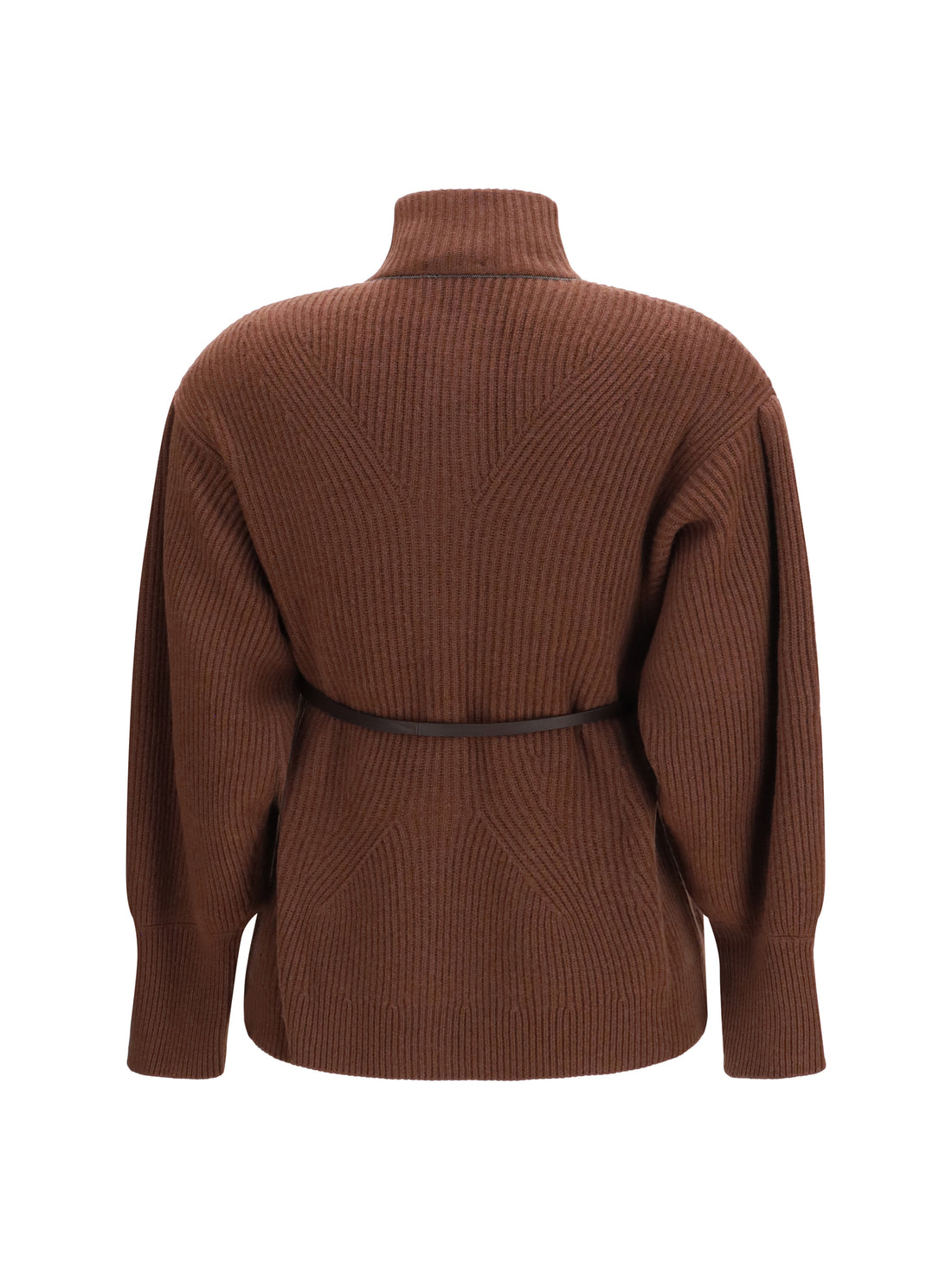 BRUNELLO CUCINELLI S high neck cardigan with belt