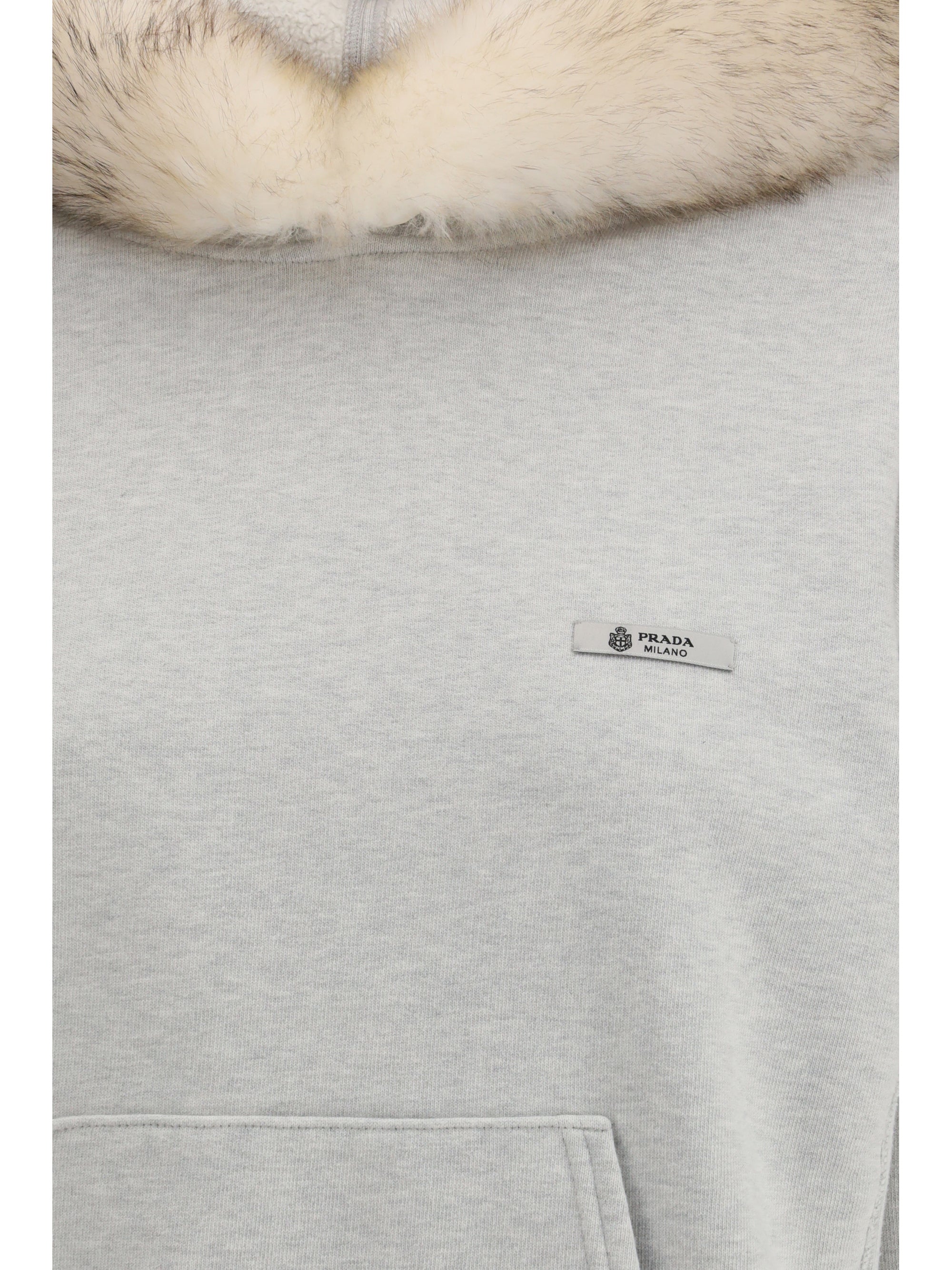 hoodie features a hood lined in shearling