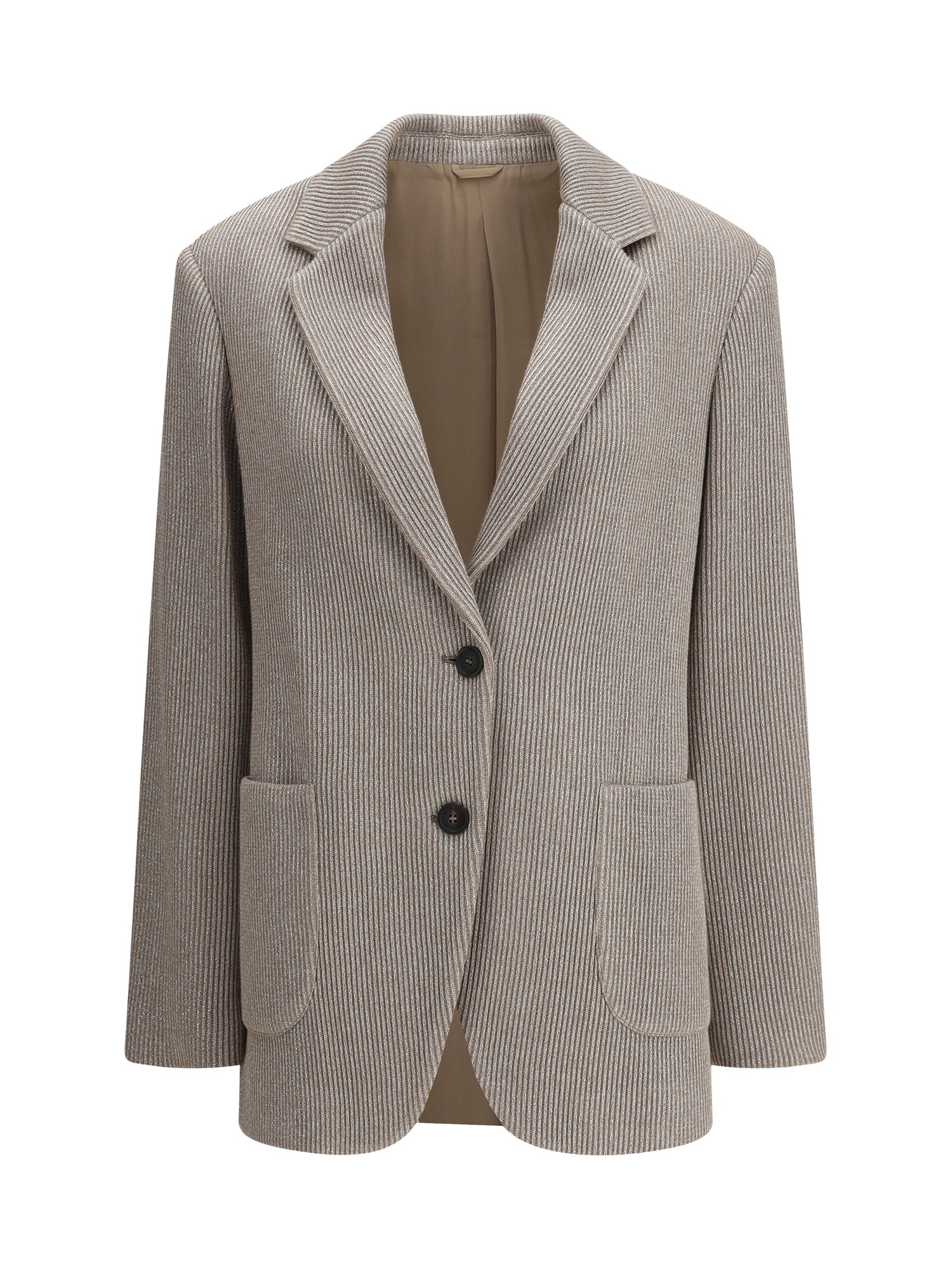 BRUNELLO CUCINELLI 40 ribbed deisgn lurex jacket