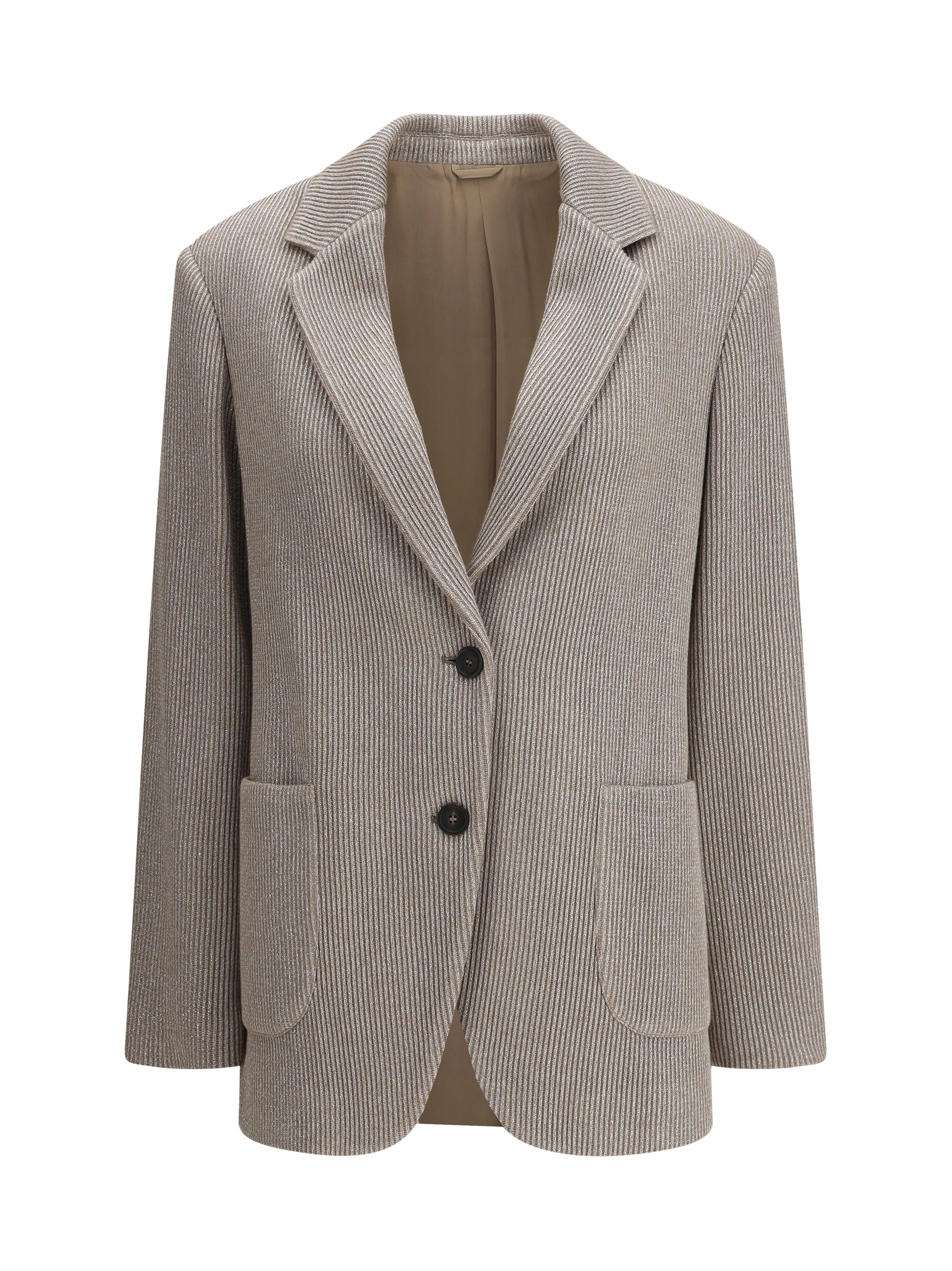 BRUNELLO CUCINELLI 40 ribbed deisgn lurex jacket