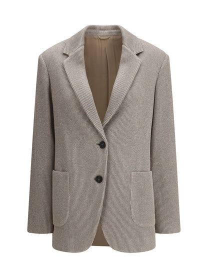 BRUNELLO CUCINELLI 40 ribbed deisgn lurex jacket