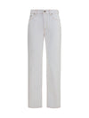 high-waisted jeans