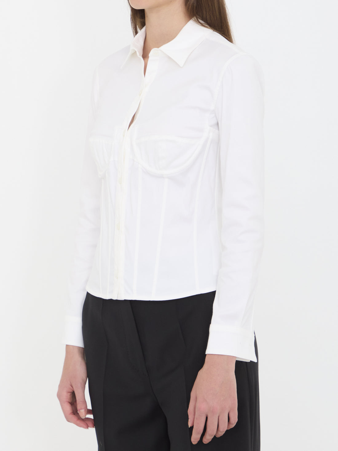 BALENCIAGA 36 corsedet shirt in stretch poplin
