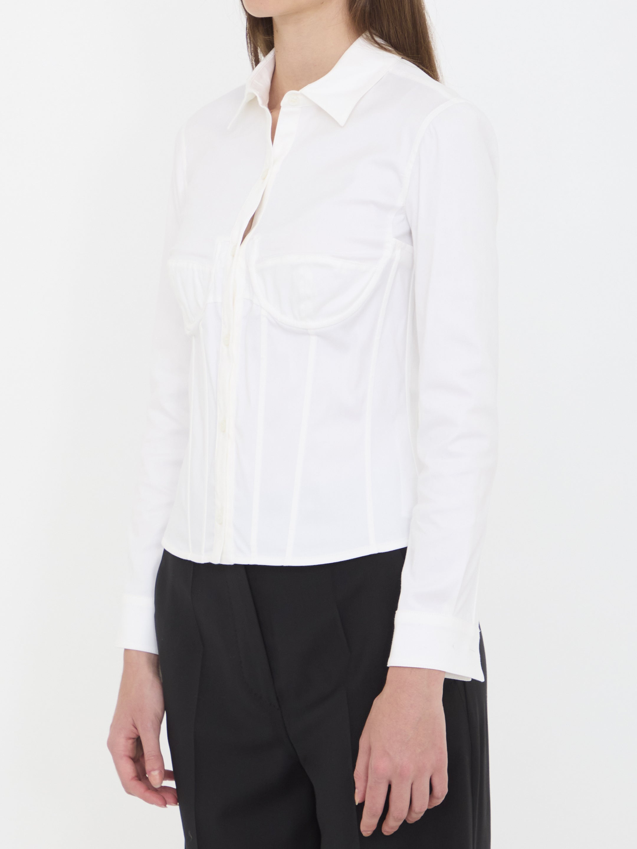 BALENCIAGA 36 corsedet shirt in stretch poplin