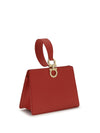 rigid leather handbag